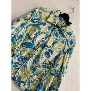 Coldwater Creek 2X Allover Print AOP Zip Up Light Jacket, Colorful Art F1